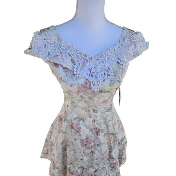 Vintage NWT Jessica McClintock Gunne Sax Floral Dress Girls Size 8 - Picture 2 of 5